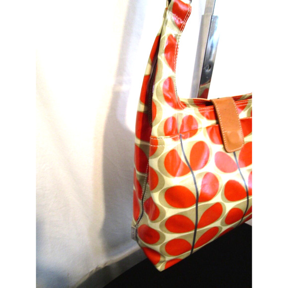 Orla Kiely Orange Stem Print Coated Canvas Midi Sling Crossbody Purse - Picture 4 of 11